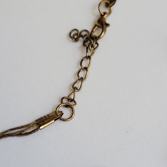 Elegant Vintage Champagne Lampwork Bead Necklace with 24 inch Gold Tone Chains - Picture 9 of 10